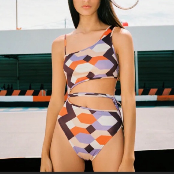 Zara woman geometric print bodysuit NWT - Picture 1 of 6